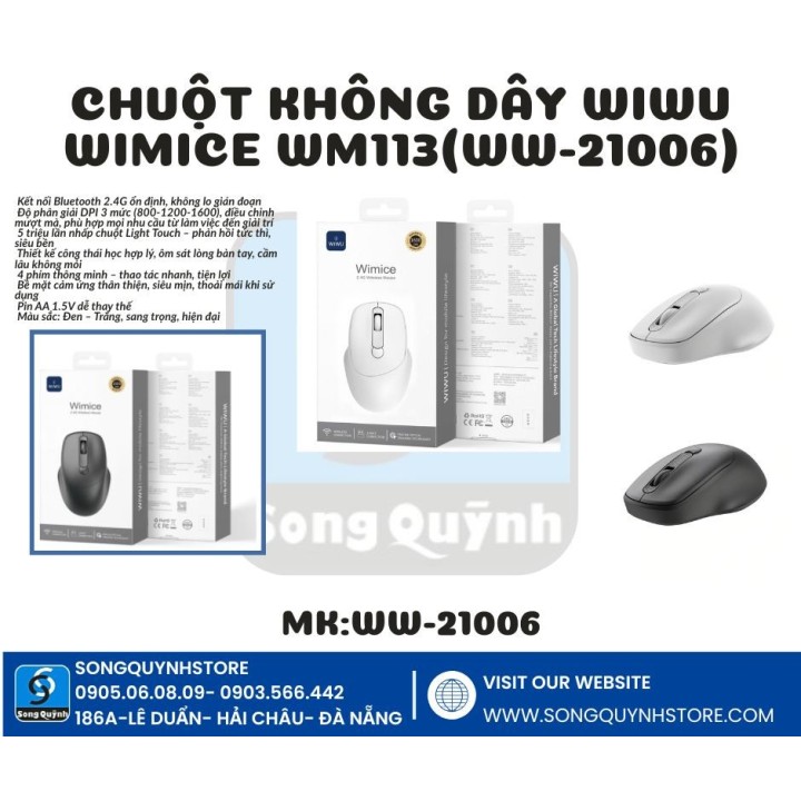 CHUỘT KHÔNG DÂY WIWU WIMICE WM113 (WW-21006)