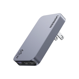 Sạc điện thoại 2 cổng USB-C và 1 USB Nexode Pro hỗ trợ GaN 65W màu ghi xám Ugreen (15817) (UG-30004)