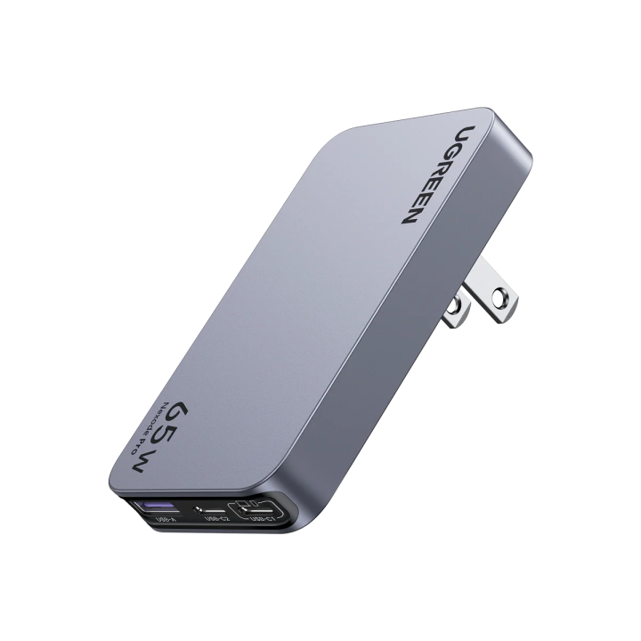 Sạc điện thoại 2 cổng USB-C và 1 USB Nexode Pro hỗ trợ GaN 65W màu ghi xám Ugreen (15817) (UG-30004)