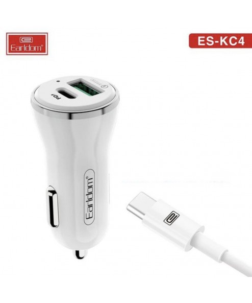 Tẩu sạc Earldom ES-KC4I( Hỗ trợ 1 cổng USB 3.0 và 1 cổng USB Type C )