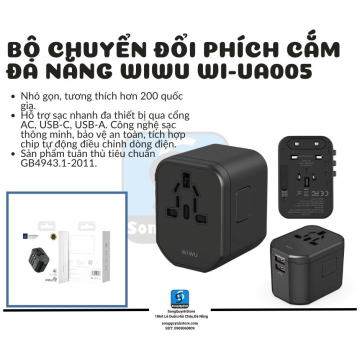 Bộ chuyển đổi phích cắm Wiwu Wi-UA005 (WW-31000)
