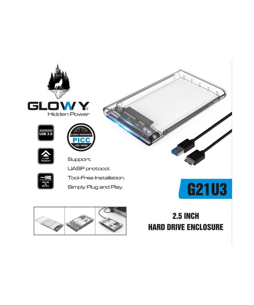 Box HDD 2.5 Glowy G21U3 (chuẩn 3.0)