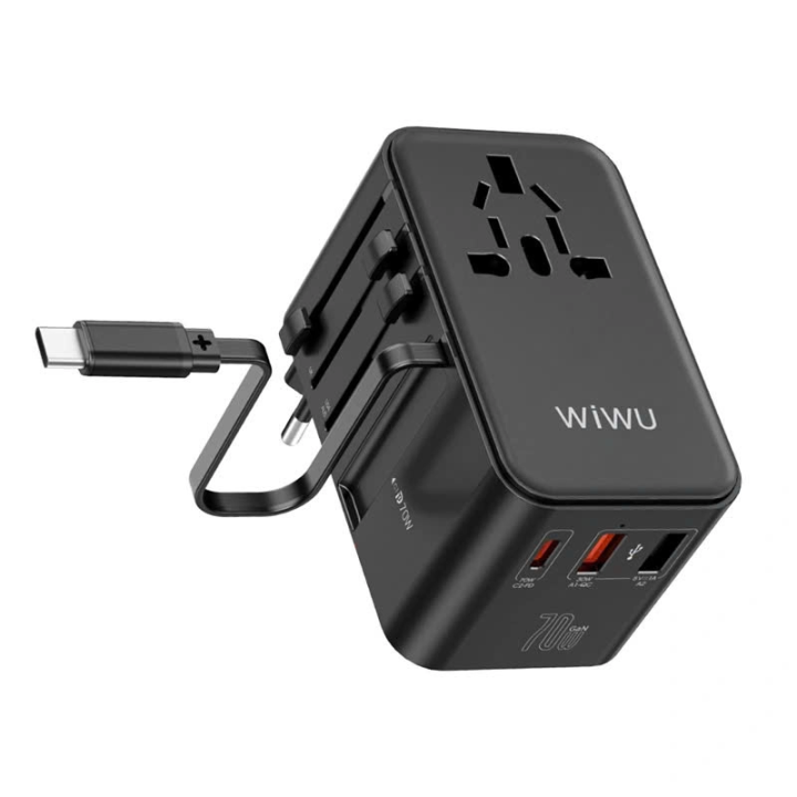 Bộ chuyển đổi WiWU Travel Universal UA004 70W GaN Charger(WW-31003)