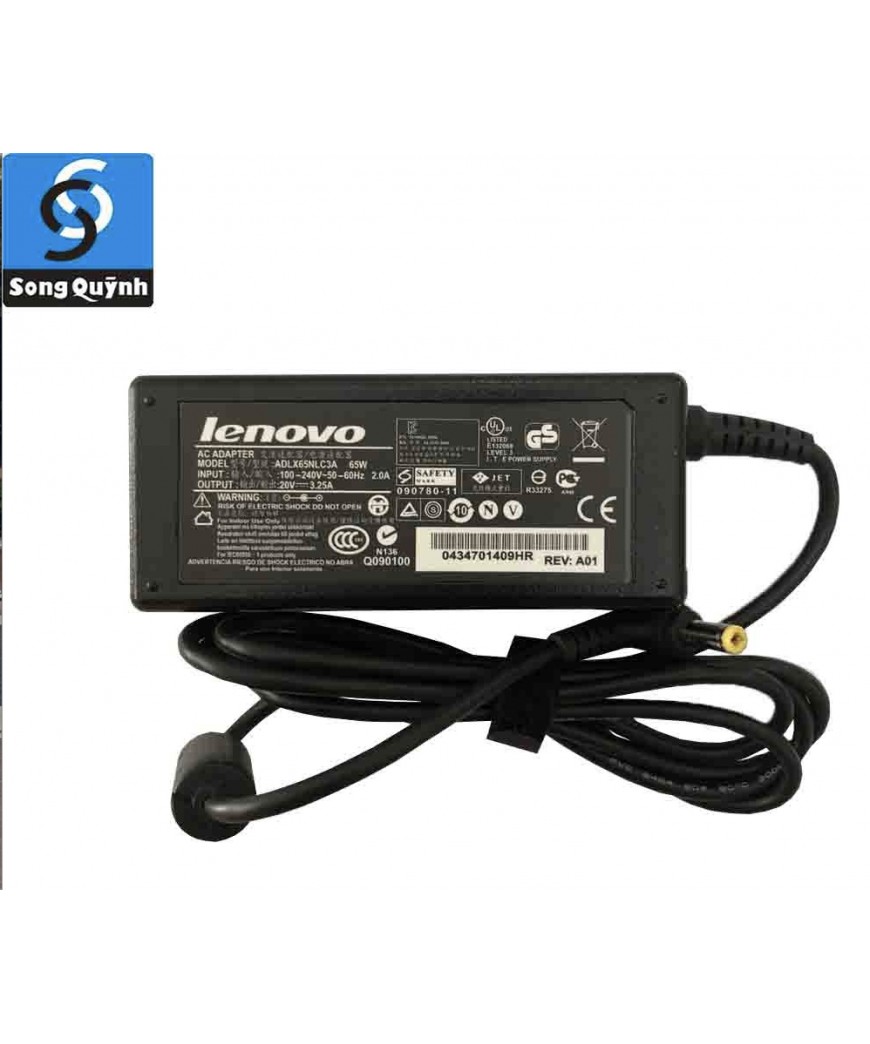 Sạc laptop Lenovo đầu thường (20V-3.25A) Φ5.5mm * 2.55mm 65w OEM