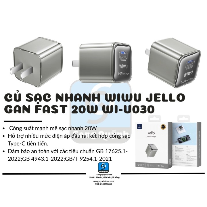 Củ sạc nhanh Wiwu Jello Gan Fast 20W Wi-U030 (WW-31008)