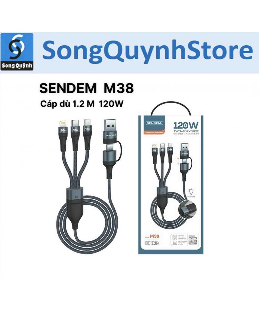 Cáp sạc Sendem đa năng 3in2 M38