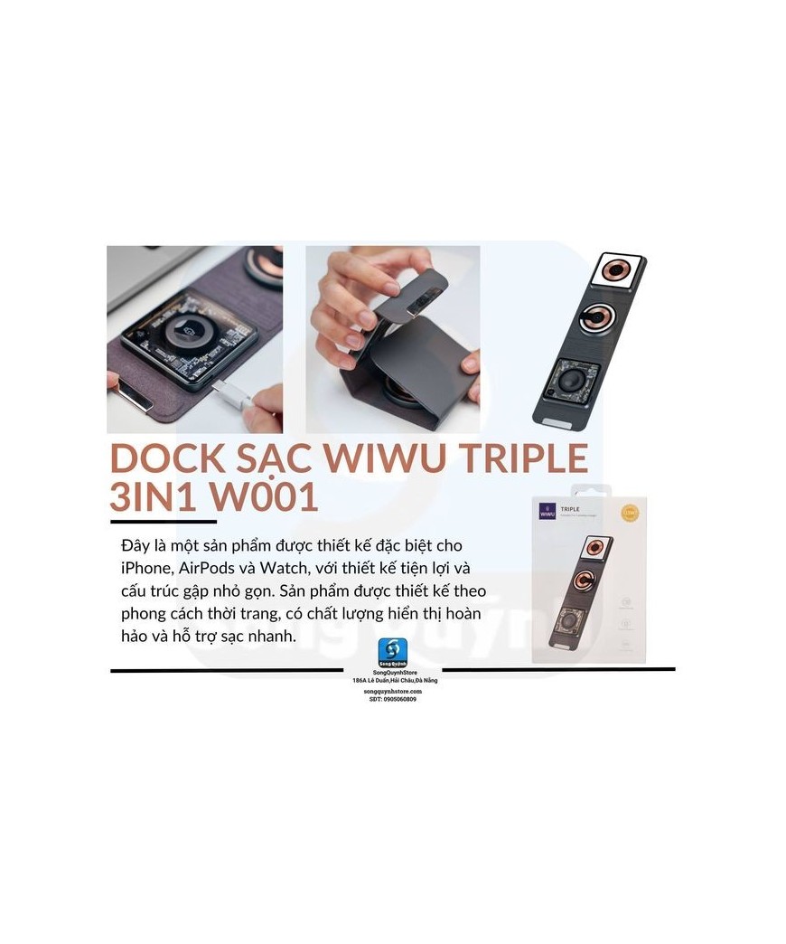 Dock sạc Wiwu TRIPLE 3IN1 (Wi-W001)