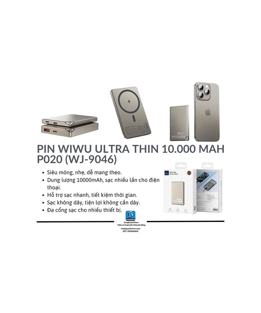 Pin Wiwu ULTRA THIN 10.000 mAh P020