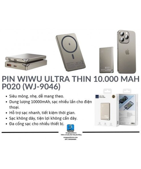 Pin Wiwu ULTRA THIN 10.000 mAh P020