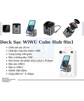 Dock Sạc WiWu Cube Hub 9in1...