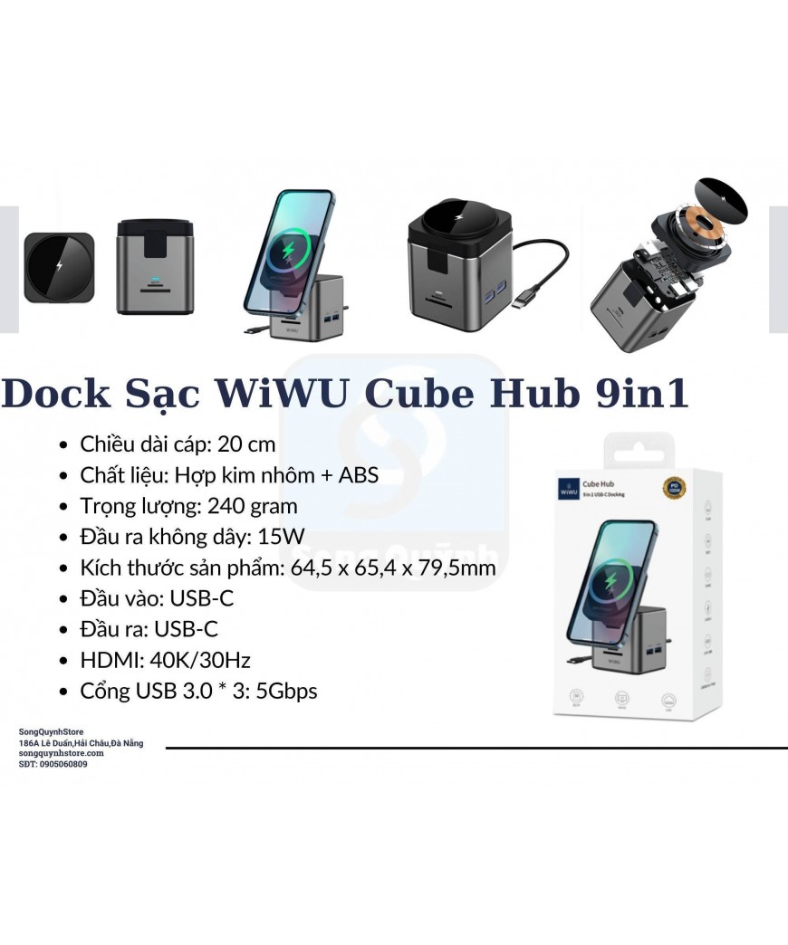 Dock Sạc WiWu Cube Hub 9in1 W025