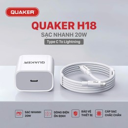 Bộ sạc Gan 20w Quaker H18 (AH-31119)
