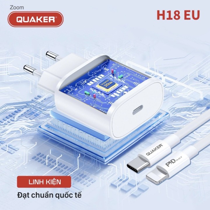 Bộ sạc Gan 20w Quaker H18 (AH-31119)