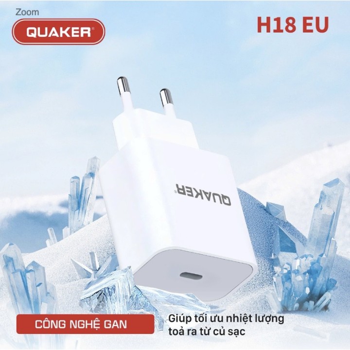 Bộ sạc Gan 20w Quaker H18 (AH-31119)