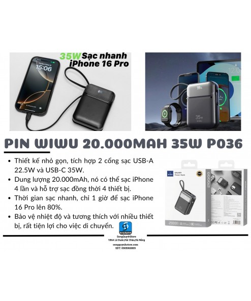 PIN WIWU 20.000MAH 35W P036