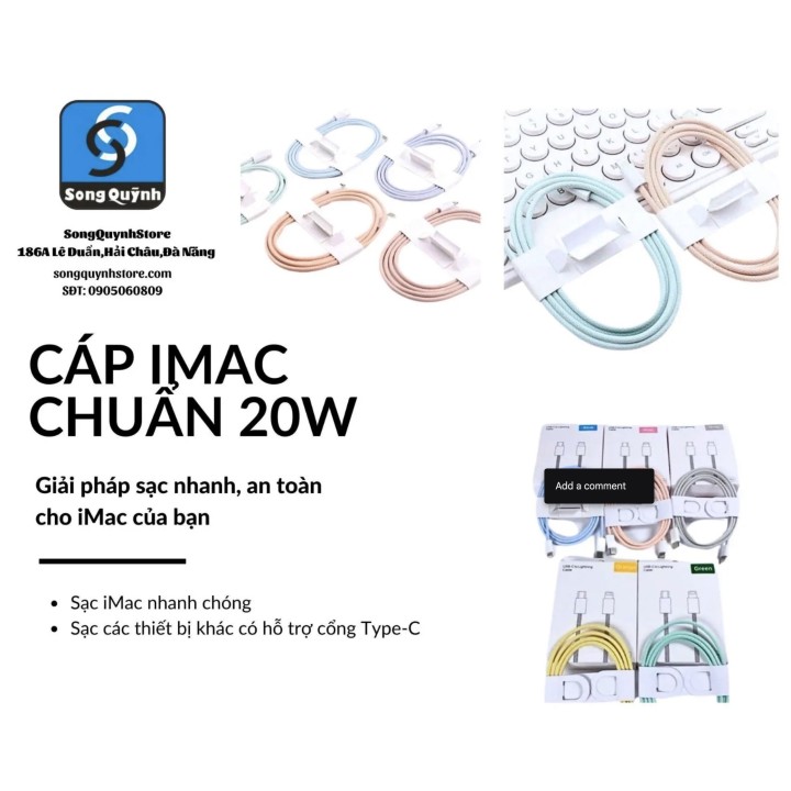 Cáp sạc Imac chuẩn 20w (AH-42015)
