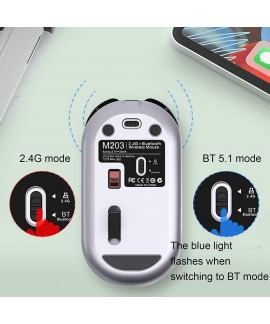 Chuột máy tính Bluetooth + wireless M203 (pin sạc)