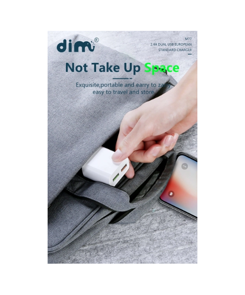 Củ sạc hỗ trợ 2 cổng sạc USB 2.4A Dimi M77